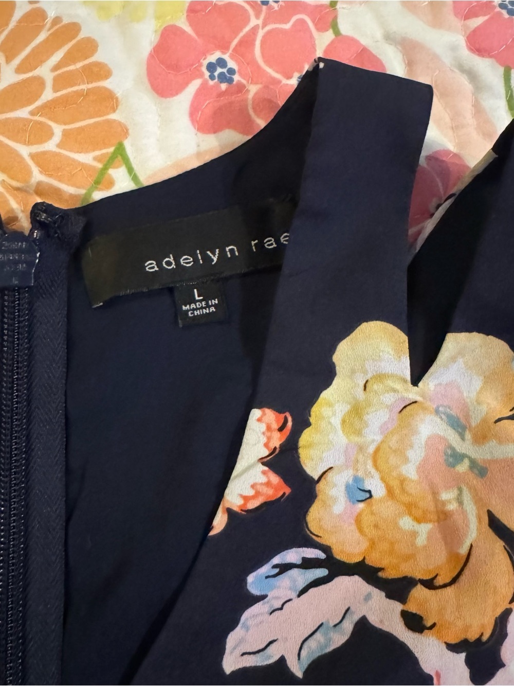 Large Adelyn Rae navy floral dress - Picture 2 of 5